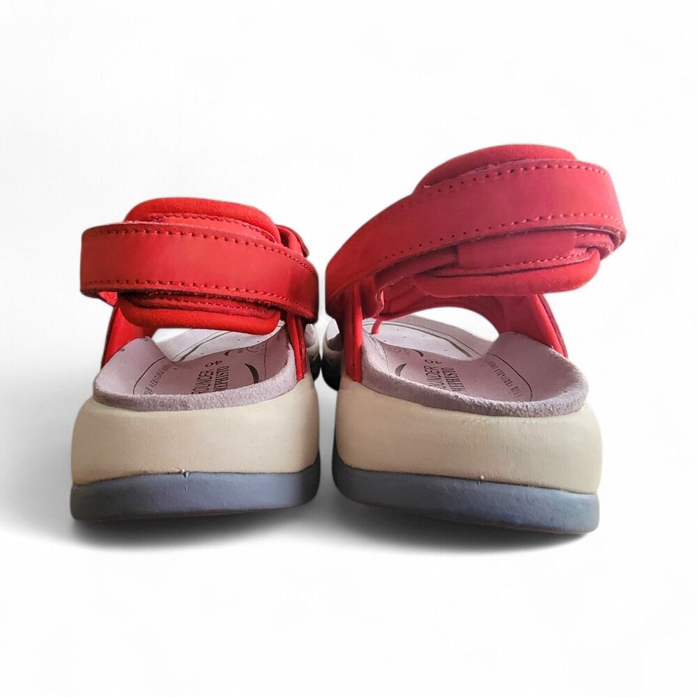 Mephisto Allrounder Sandals Women's 10 Red Leather Adjustable Strap Comfort Shoe - Picture 3 of 8